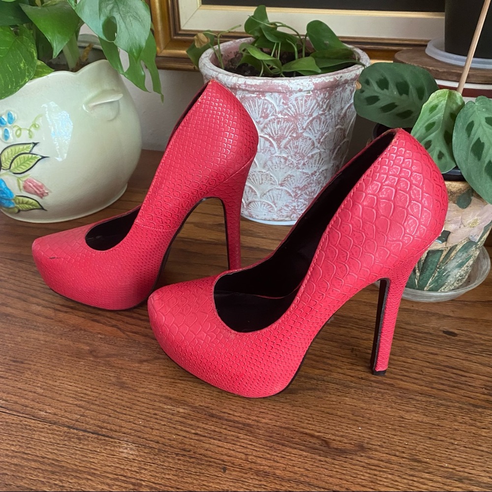 Barbiecore Pink Stilletos Heels Platform shoes Pink Rounded Toe Shoes